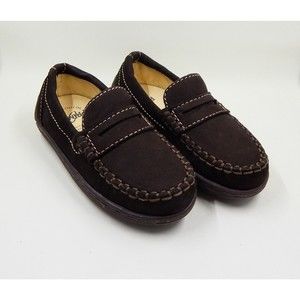 Primigi Boys Toddlers Leather Nubuck Suede Loafer Brown Sz 25 Anti Shock